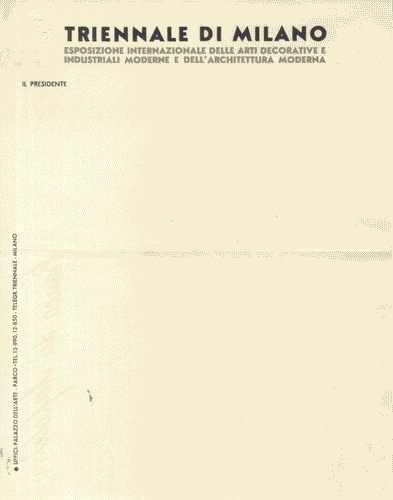Image for Carta intestata "Triennale di Milano. Il Presidente"