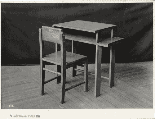 Image for V Triennale - Costruzioni nel parco Sempione - Aule scolastiche tipo - Banco singolo per aula di scuola rurale economica