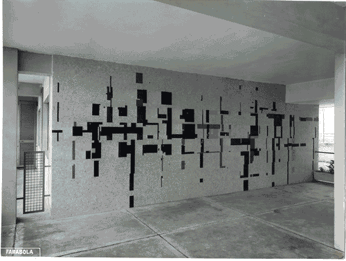 Image for IX Triennale - Quartiere sperimentale della Triennale di Milano (QT8) - Casa INA-Casa a 11 piani di Pietro Lingeri e Luigi Zuccoli - Portico con decorazioni in ceramica di Gianni Dova