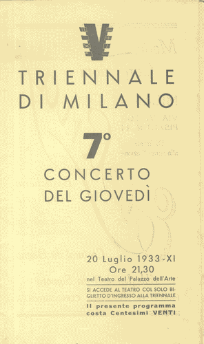 Image for Pieghevole del "settimo Concerto del Giovedì", con logo di Mario Sironi