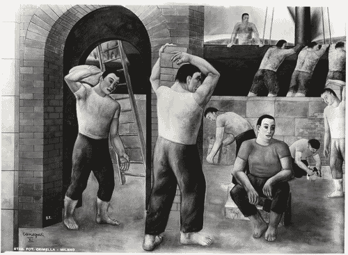 Image for V Triennale - Pittura murale "i costruttori" di Amerigo Canegrati, particolare