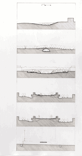 Image for Le città immaginate - Nove progetti per nove città. Sezione progettuale -Napoli (Interventi per il progetto Pozzuoli) - Serie di sezioni lungo la tangenziale del nuovo quartiere di Monterusciello di Joan Busquets