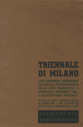 Image for Opuscolo "Regolamento amministrativo", 16 pagine. La copertina è di colore marrone