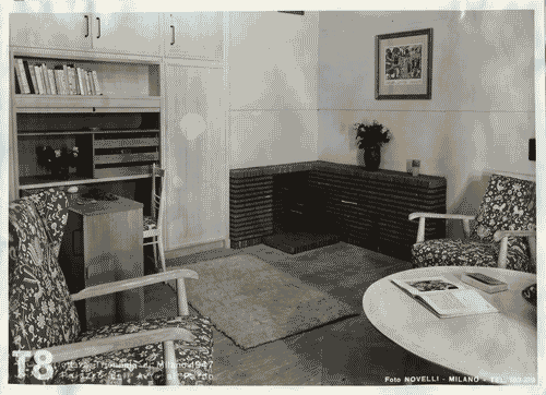 Image for VIII Triennale - Sezioni estere - Belgio - Seconda parte. Alloggio tipo - Soggiorno - Camino