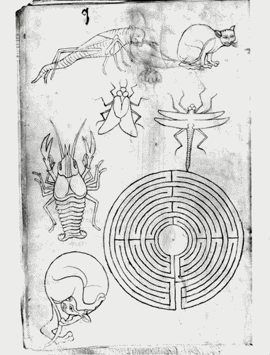 Image for IX Triennale - Studi sulle proporzioni - Riproduzione di una pagina appartenente al manoscritto membranaceo "Album de dessins" di Villard de Honnecourt