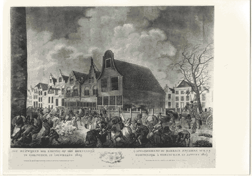 Image for Il luogo del lavoro - Il territorio completamente artificiale - Il caso dei Paesi Bassi: grandi opere, tecnologia e organizzazione del lavoro - Quadro rappresentante il cedimento della diga a Corinchem nel gennaio 1809