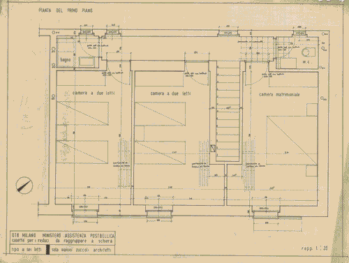 Image for Casette per reduci da raggruppare a schiera tipo a 6 letti. Primo piano