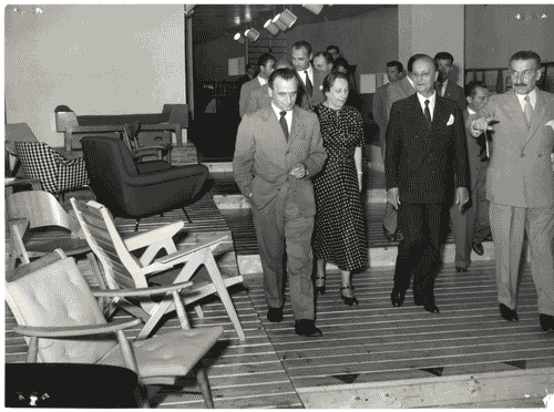 Image for X Triennale - Visita del Ministro dell'industria e del commercio on. Bruno Villabruna - Fernanda Wittgens - Ugo Zanchetta