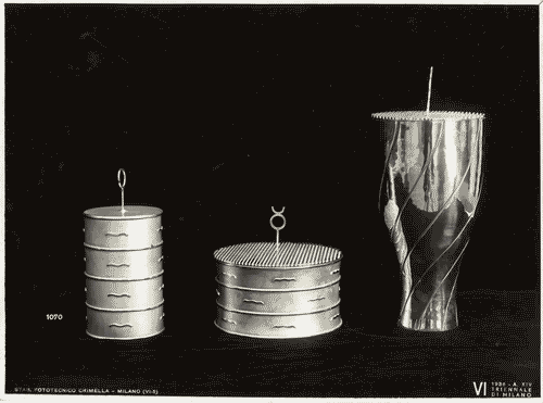 Image for VI Triennale - Sezione dell'E.N.A.P.I. - Argenterie - Vaso e scatole in metallo argentato