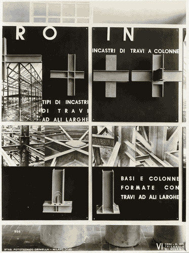 Image for VI Triennale - Padiglione nel parco Sempione. Sistemi costruttivi e materiali edilizi - Sezione delle ossature portanti