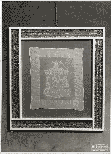 Image for VII Triennale - Mostra dei tessuti e dei ricami - Sezione dei merletti e dei ricami - Centro ricamato in cornice