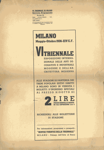 Image for Volantino "Biglietti d'ingresso speciali al prezzo di 2 lire"