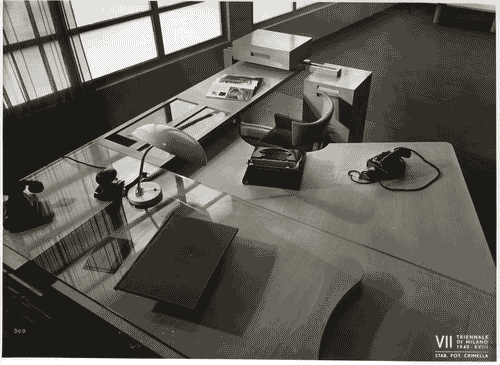Image for VII Triennale - Mostra dell'arredamento per ufficio - Ufficio pubblicità di industria tessile di Carlo De Carli