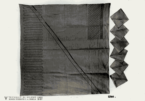 Image for V Triennale - Arti decorative e industriali - Tessuti-pizzi-ricami - Tovaglia da tè con sei tovaglioli