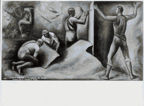 Image for VI Triennale - Galleria delle arti decorative e industriali - Pittura murale "la lavorazione del marmo"