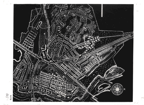 Image for XI Triennale - Mostra Internazionale di Architettura moderna - Seconda parte: quartiere - Il Quartiere dal 1930 ad oggi - Planimetria della città di Rovaniemi (Finlandia) di Alvar Aalto