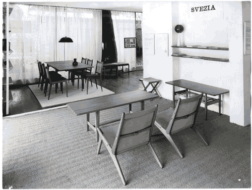 Image for XI Triennale - Parco Sempione - Mostra internazionale dell'abitazione - Alloggio svedese - Soggiorno e zona pranzo - Gustaf Rosenberg