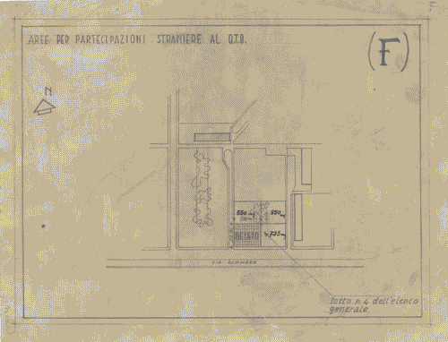 Image for Aree per partecipazioni straniere al QT8 in occasione della IX Triennale. Lottizzazione di un'area da destinarsi alle mostre straniere. In evidenza la sezione del Belgio