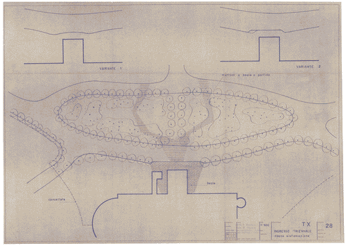 Image for Parco. Sistemazione ingresso Triennale. Nuova sistemazione con varianti
