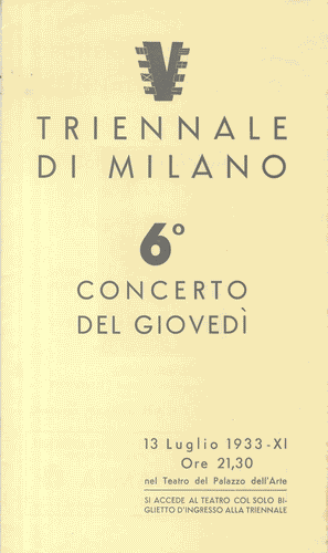 Image for Pieghevole del "sesto Concerto del Giovedì", con logo di Mario Sironi