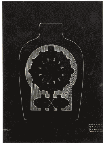 Image for VII Triennale - Mostra dei metalli e dei vetri - Studio per vaso in vetro inciso di Piero Fornasetti