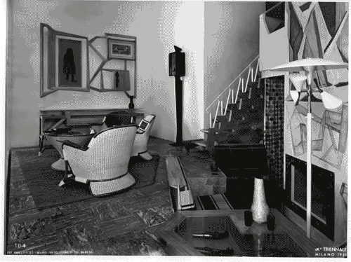 Image for IX Triennale - Abitazione - Alloggio n. 8: interno di casa per vacanze - Renato G. Angeli - Ico Parisi - Gianni Saibene - Soggiorno