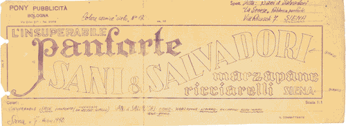 Image for Bozzetto per pubblicità "l'insuperabile panforte, marzapane, ricciarelli Sani & Salvadori Siena"