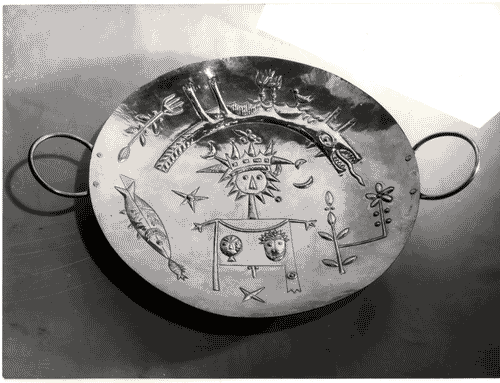 Image for X Triennale - Israele - Piatto di rame "Verso il sole e la luna" - Bezalel Schatz