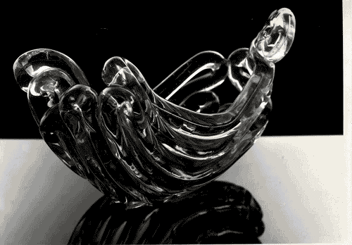 Image for VII Triennale - Mostra dei metalli e dei vetri - Produzione Barovier Toso - Coppa in cristallo "groviglio"