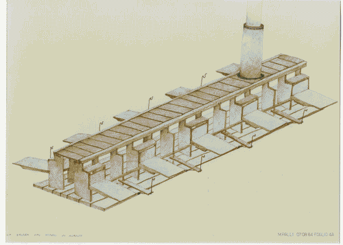 Image for Il luogo del lavoro - La cultura come lavoro - Il teatro, di nuovo, come "fabbrica" - Bozzetto di Margherita Palli per macchine usate nello spettaclo "Due Commedie in Commedia"