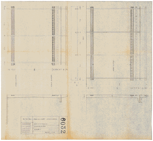 Image for Parco. Edifici per servizi. Padiglione per Soggiorno. Seminterrato. Dettagli guardaroba