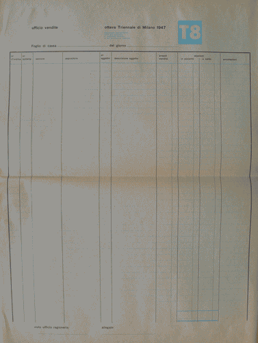 Image for Foglio di cassa dell'Ufficio Vendite