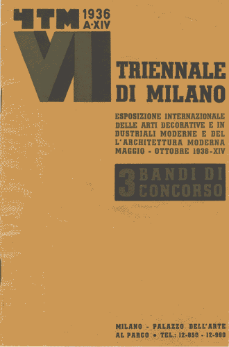 Image for Opuscolo "3 Bandi di Concorso", 11 pagine, con il logo di Mario Sironi in copertina. La copertina è di colore arancione