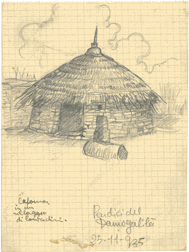 Image for Schizzo dal vero "Capanna di contadini a Damogalilià (Africa orientale)"