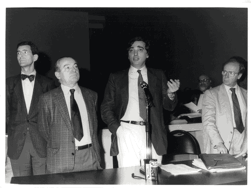 Image for XVII Triennale - Le città del mondo e il futuro delle metropoli - Conferenza stampa - Eugenio Peggio - Marco Cavallotti - Mario Bellini - Marco De Michelis