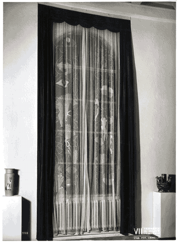 Image for VII Triennale - Mostra dell'E.N.A.P.I. - Ricami e merletti - Tende ricamate "Le pudiche e le impudiche" di Agnoldomenico Pica