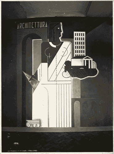 Image for V Triennale - Mostra internazionale di architettura moderna - II° galleria dell'Italia - Scuole superiori di architettura - Pittuta murale "l'architettura" di Umberto Zimelli