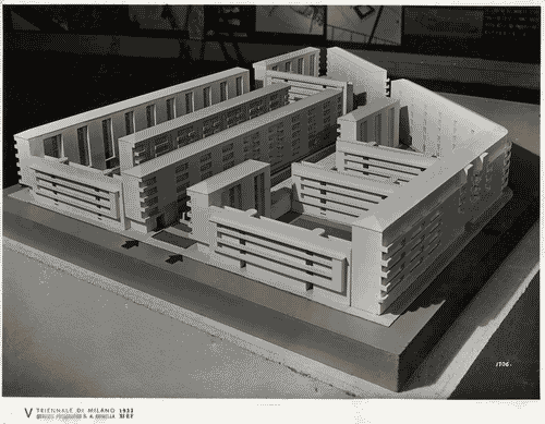 Image for V Triennale - Mostra internazionale di architettura moderna - I° galleria dell'Italia - Italia che si rinnova - Modello in scala delle nuove case popolari per I.C.P. di Milano di Cesare e Maurizio Mazzocchi