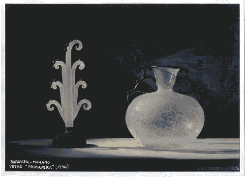 Image for IV Triennale - Galleria dei vetri - Vaso e soprammobile in vetro della serie "Primavera" di Barovier