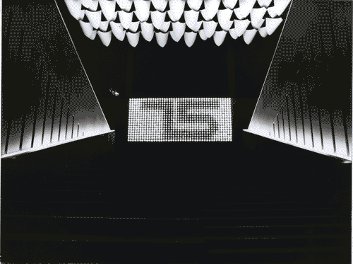Image for XV Triennale - Palazzo dell'Arte - Scalone d'onore - Sigla luminosa dell'Esposizione di Livio e Piero Castiglioni