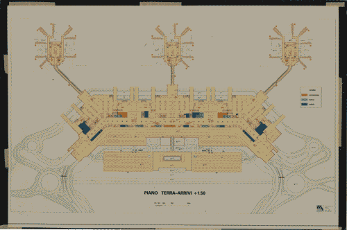 Image for La città temporanea - Aeroporti - Pianta piano terra-arrivi dell'aeroporto di Malpensa 2000