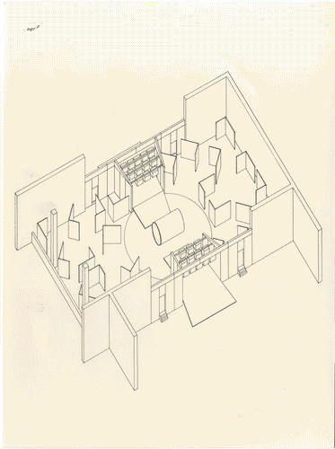 Image for XVIII Triennale - Partecipazioni internazionali - Germania. La via larga e la via stretta - Assonometria dell'allestimento