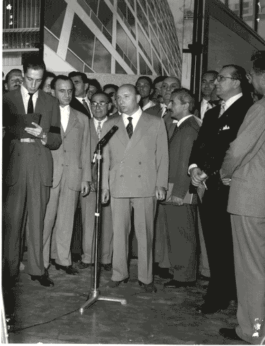 Image for X Triennale - Visita del Presidente del Consiglio dei Ministri, on. Mario Scelba - Ivan Matteo Lombardo - Tommaso Ferraris - Carlo De Carli