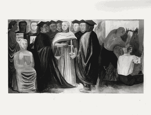 Image for VII Triennale - Palazzo dell'Arte - Scalone e vestibolo superiore - Tempera "Inno alla civiltà fascista" di Filiberto Sbardella