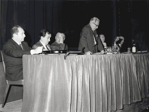 Image for XIV Triennale - Conferenza stampa - Dino Gentili - Albe Steiner - Marco Zanuso - Tommaso Ferraris - Vittoriano Viganò - Alberto Rosselli