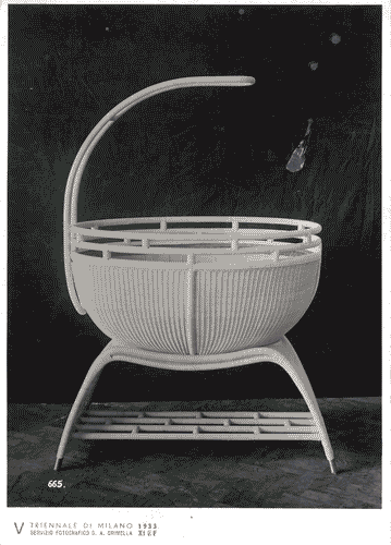Image for V Triennale - Arti decorative e industriali - Sala dell'E.N.A.P.I. - Mobili di vimini-paglia-raphia - Culla in vimini