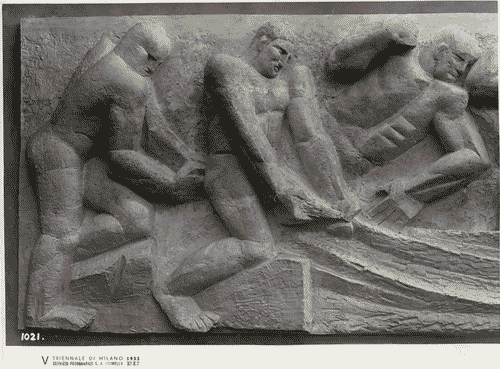 Image for V Triennale - Bassorilievo "I pescatori" di Leone Lodi e Carlo Sessa, disegno di Mario Sironi