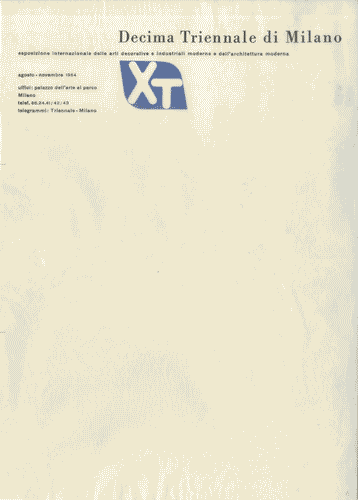 Image for Velina e carta intestata "Decima Triennale di Milano. XT"