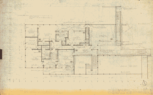 Image for Architettura ospedaliera. Lovell Health House, LA. Terzo piano. Annotazioni manoscritte