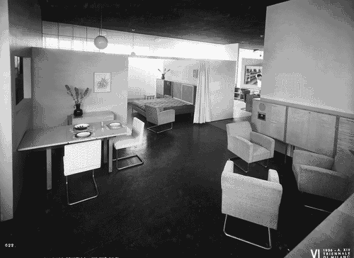 Image for VI Triennale - Padiglione nel parco Sempione. Mostra dell'abitazione - Alloggio n. 5: quattro elementi di alloggio per un professionista, con studio annesso